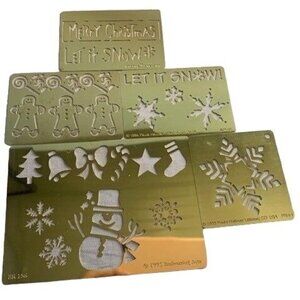 Let It Snow Scrapbooking Brass Stencil Set Christmas Embossing Crafts
